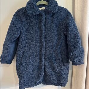 Zara Girls Cozy Sherpa like dark Navy Kids Jacket